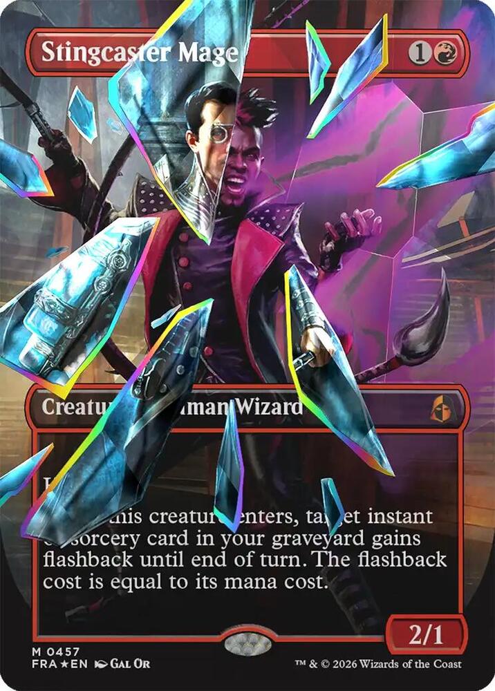 Stingcaster Mage (Borderless) (Facet Foil) (0457) - MTG card
