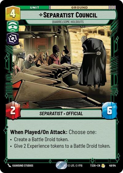 Separatist Counci - Quarrelsome Holdouts - Twin Suns Star Wars spoiler