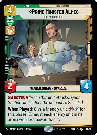 Prime Minister Almec - Scheming Populist - Twin Suns Star Wars spoiler