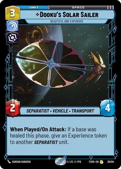 Dooku's Solar Sailer - Beautiful and Expensive - Twin Suns Star Wars spoiler