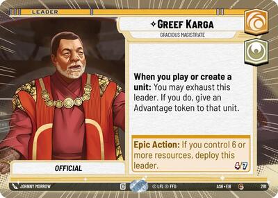 Greef Karga - Gracious Magistrate (Hyperspace) - Ashes of the Empire Star Wars spoiler
