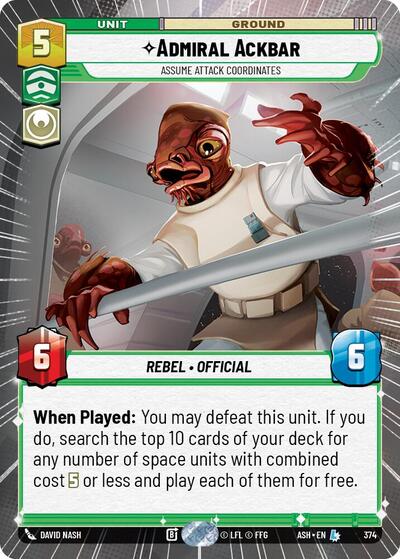 Admiral Ackbar - Assume Attack Coordinates (Hyperspace) - Ashes of the Empire Star Wars spoiler