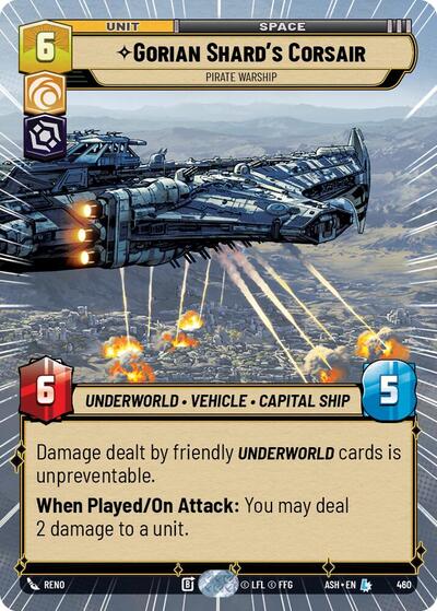 Gorian Shard's Corsair - Pirate Warship (Hyperspace) - Ashes of the Empire Star Wars spoiler
