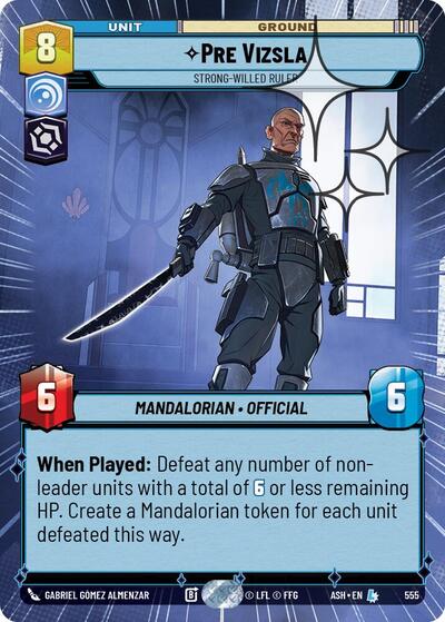 Pre Vizsla - Strong-Willed Ruler (Hyperspace Foil) - Ashes of the Empire Star Wars spoiler