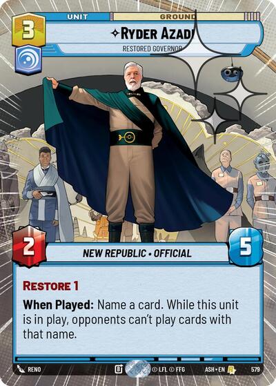 Ryder Azadi - Restored Governor (Hyperspace Foil) - Ashes of the Empire Star Wars spoiler