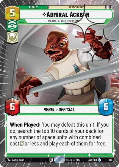 Admiral Ackbar - Assume Attack Coordinates (Hyperspace Foil) - Ashes of the Empire Star Wars spoiler