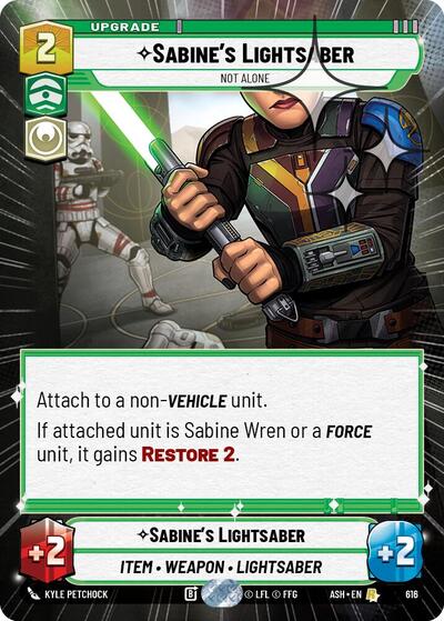 Sabine's Lightsaber - Not Alone (Hyperspace Foil) - Ashes of the Empire Star Wars spoiler