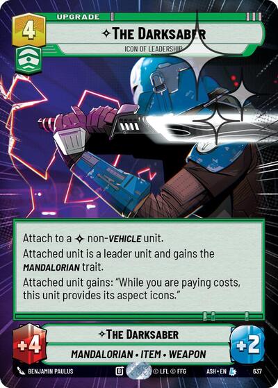 The Darksaber - Icon of Leadership (Hyperspace Foil) - Ashes of the Empire Star Wars spoiler
