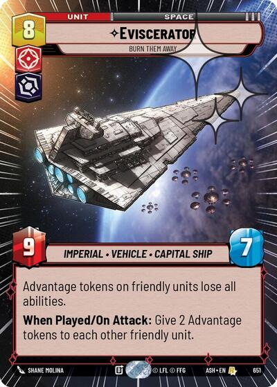 Eviscerator - Burn Them Away (Hyperspace Foil) - Ashes of the Empire Star Wars spoiler