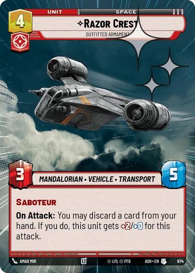 Razor Crest - Outfitted Armament (Hyperspace Foil) - Ashes of the Empire Star Wars spoiler
