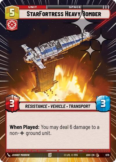 StarFortress Heavy Bomber (Hyperspace Foil) - Ashes of the Empire Star Wars spoiler