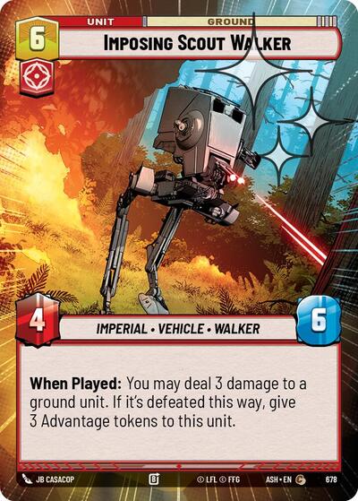 Imposing Scout Walker (Hyperspace Foil) - Ashes of the Empire Star Wars spoiler