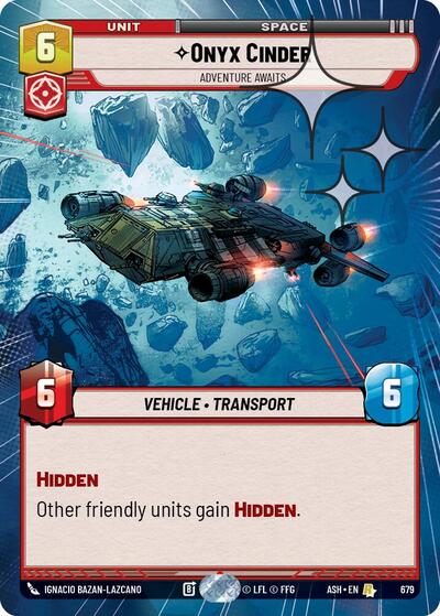 Onyx Cinder - Adventure Awaits (Hyperspace Foil) - Ashes of the Empire Star Wars spoiler