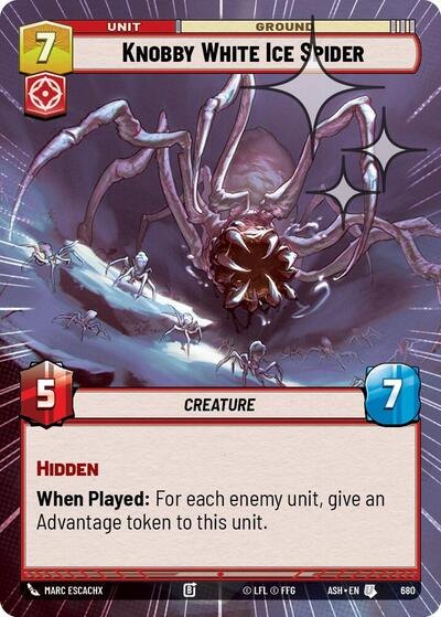 Knobby White Ice Spider (Hyperspace Foil) - Ashes of the Empire Star Wars spoiler