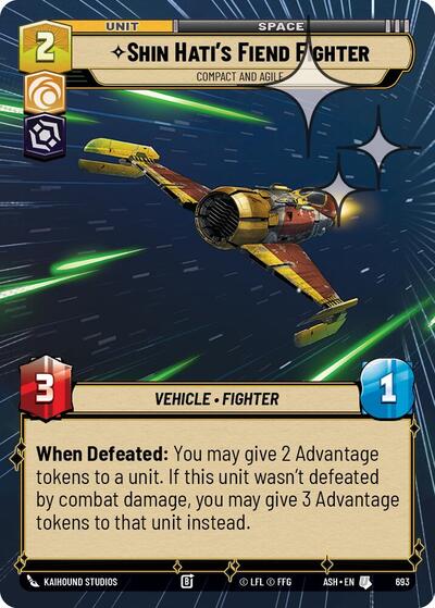 Shin Hati's Fiend Fighter - Compact and Agile (Hyperspace Foil) - Ashes of the Empire Star Wars spoiler