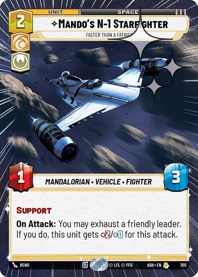 Mando's N-1 Starfighter - Faster than a Fathier (Hyperspace Foil) - Ashes of the Empire Star Wars spoiler