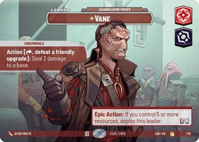 Vane - Quarrelsome Pirate (Showcase) - Ashes of the Empire Star Wars spoiler