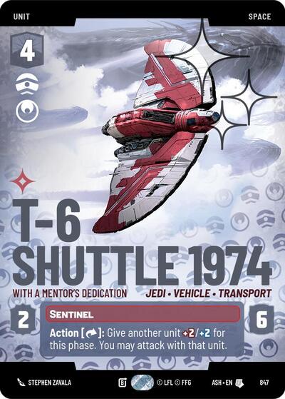 T-6 Shuttle 1974 - With a Mentor's Dedication (Prestige Foil) - Ashes of the Empire Star Wars spoiler