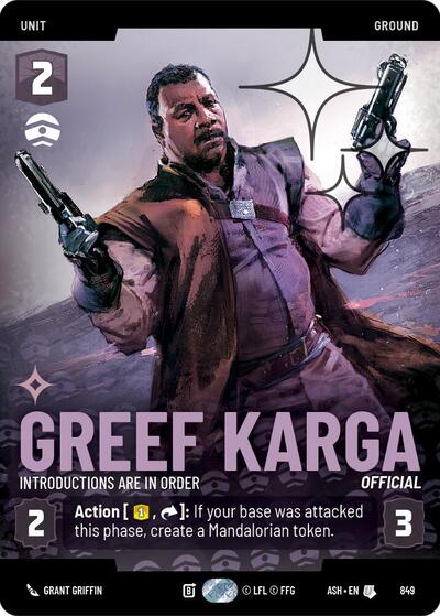 Greef Karga - Introductions are in Order (Prestige Foil) - Ashes of the Empire Star Wars spoiler