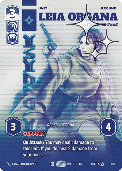 Leia Organa - Vigilant for Danger (Prestige Foil) - Ashes of the Empire Star Wars spoiler