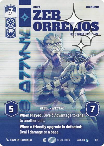 Zeb Orrelios - Fists Work Every Time (Prestige Foil) - Ashes of the Empire Star Wars spoiler