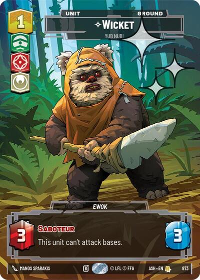 Wicket - Yub Nub! (Prestige Foil) - Ashes of the Empire Star Wars spoiler