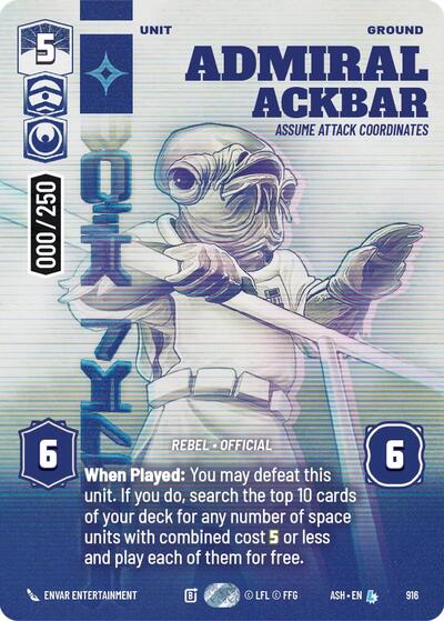Admiral Ackbar - Assume Attack Coordinates (Serialized) - Ashes of the Empire Star Wars spoiler
