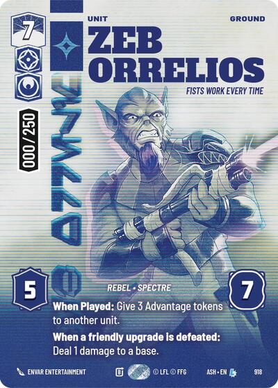 Zeb Orrelios - Fists Work Every Time (Serialized) - Ashes of the Empire Star Wars spoiler