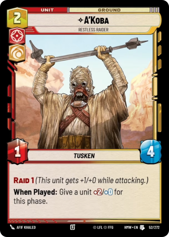 A'koba, Restless Raider - Homeworlds Star Wars spoiler