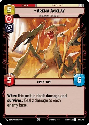 Arena Acklay, Screaming Predator - Homeworlds Star Wars spoiler