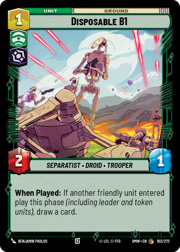 Disposable B1 - Homeworlds Star Wars spoiler