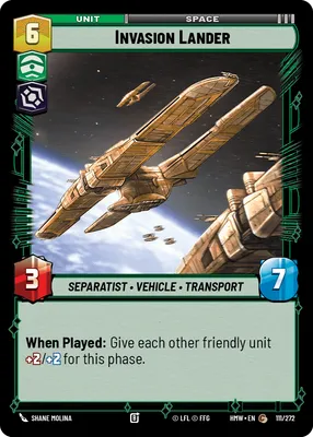 Invasion Lander - Homeworlds Star Wars spoiler