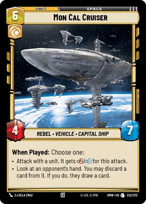 Mon Cal Cruiser - Homeworlds Star Wars spoiler