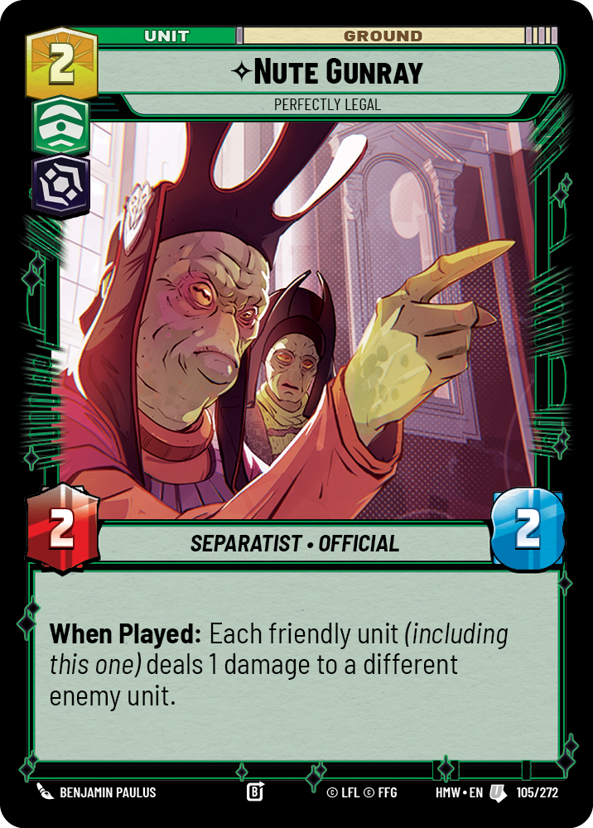 Nute Gunray, Perfectly Legal - Homeworlds Star Wars spoiler