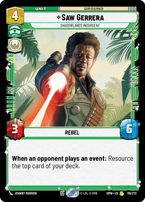 Saw Gerrera, Shadowlands Insurgent - Homeworlds Star Wars spoiler