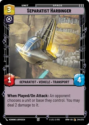 Separatist Harbinger - Homeworlds Star Wars spoiler