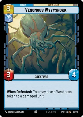 Venomous Wyyyshokk - Homeworlds Star Wars spoiler